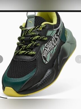 Puma Black and Neon Yellow Running Sneaker